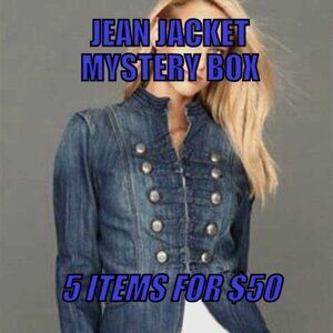 JEAN JACKET MYSTERY BOX - 5 ITEMS FOR $50